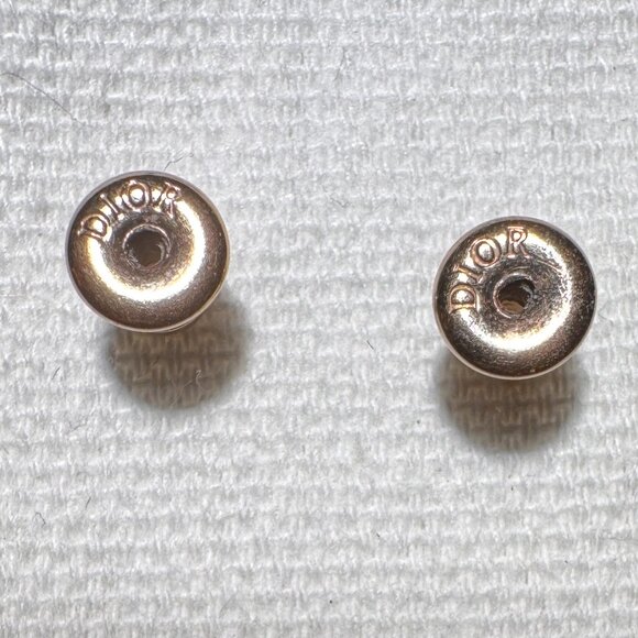 Christian Dior Petit CD w/Pink Crystal & Pearl Round Earrings - Picture 5 of 8